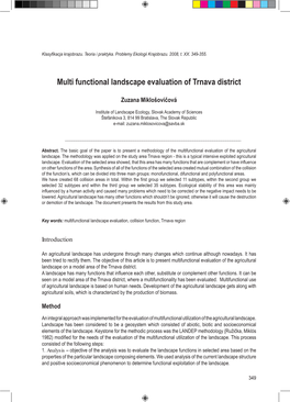 M L Ti Nctional L Andscape Eval Ation O Trnava District