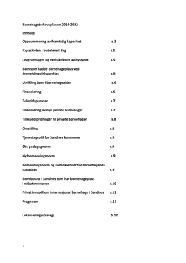 Barnehagebehovsplanen 2019-2022