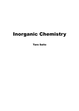 Inorganic Chemistry