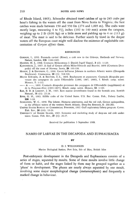 210 of Rhode Island, 1965 ) . Schroeder Obtained Trawl Catches Of