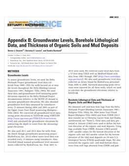 Groundwater Levels, Borehole Lithological Data, and Thickness of Organic Soils and Mud Deposits Steven J