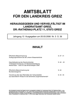 Amtsblatt Für�Den�Landkreis�Greiz