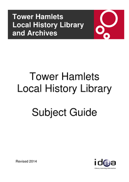Tower Hamlets Local History Library Subject Guide