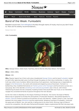 Band of the Week: Funkadelic | Nouse