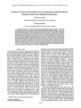 Evidence for Age and Evolution of Corner Seamounts and Great Meteor Seamount Chain from Multibeam Bathymetry