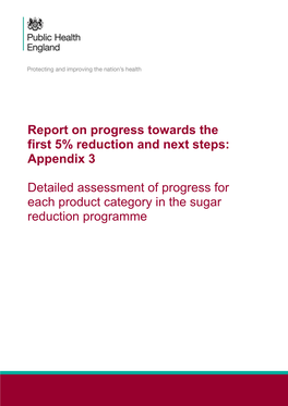 Detailed Assessment of Progress for Each Product Category in the Sugar Reduction Programme