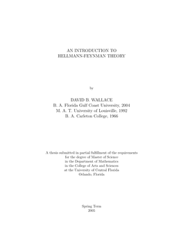 An Introduction to Hellmann-Feynman Theory
