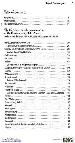 Table of Contents Foreword 8 Introduction 10 the Brothers Grimm