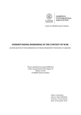 Understanding Bordering in the Context of War