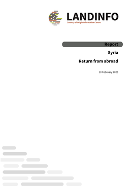 Report Syria Return from Abroad