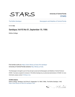 Sandspur, Vol 93 No 01, September 19, 1986