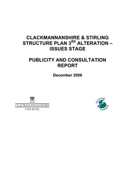 Clackmannanshire & Stirling Structure Plan 3 Alteration