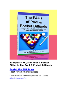 The Faqs of Pool & Pocket Billiards