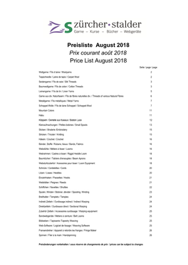 Preisliste August 2018.Pdf