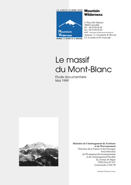 Le Massif Du Mont-Blanc Etude Documentaire Mai 1999