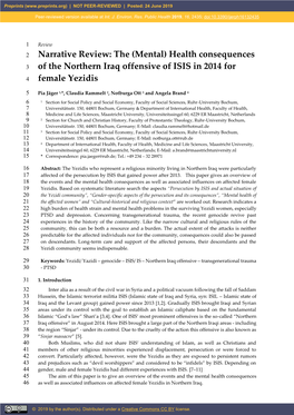 (Mental) Health Consequences of the Northern Iraq