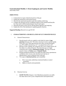 Oral, Esophageal, and Gastric Motility Jack Grider, Ph.D