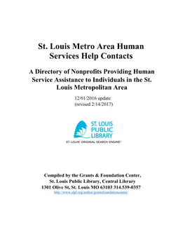 STL Metro Area Human Services Help Contact Booklet