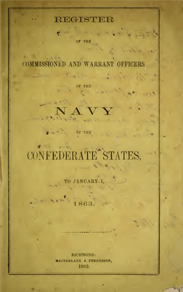 Register of the Commissioned and Warrant Officers of the Navy of the Confederate States, to January 1, 1863