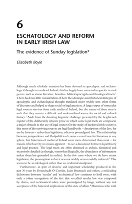 Eschatology and Reform in Early Irish Law