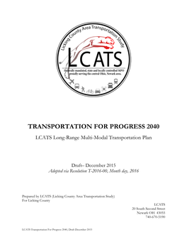 Transportation for Progress 2040
