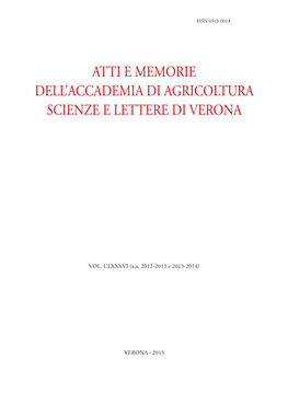 Atti E Memorie Dell'accademia Di Agricoltura Scienze E