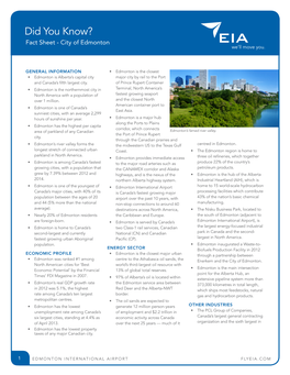Did You Know? Fact Sheet - City of Edmonton