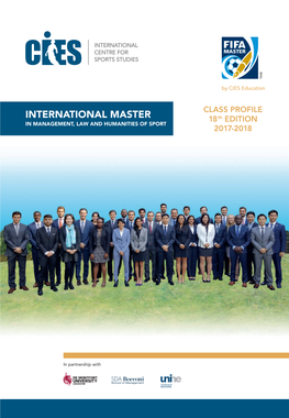 International Master Class Profil 18 Edition.Indd