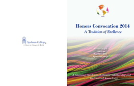 2014 Honors Convocation Program