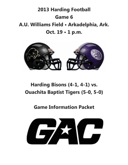 2013 Harding Football Game 6 AU Williams Field • Arkadelphia, Ark