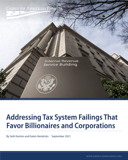 Addressing Tax System Failings That Favor Billionaires and Corporations