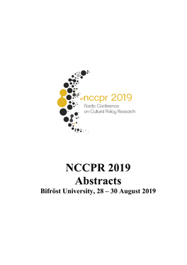 NCCPR 2019 Abstracts Bifröst University, 28 – 30 August 2019