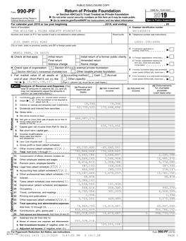 2019 Form 990-PF (Full Return with Attachments)