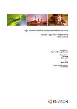 High Peak Local Plan Revised Preferred Options Draft Habitats Regulations Assessment Draft Version