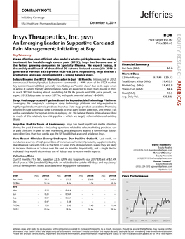 Insys Therapeutics, Inc