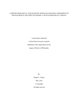 A Histopathological and Magnetic Resonance Imaging Assessment of Myelocortical Multiple Sclerosis: a New Pathological Variant