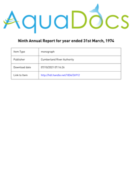 Ninth Annual Report for Year Ended 31St March, 1974