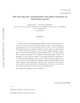 The Electrogravity Transformation and Global Monopoles in Scalar-Tensor