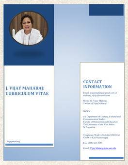 J. Vijay Maharaj: Curriculum Vitae