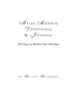 Myles Munroe Devotional