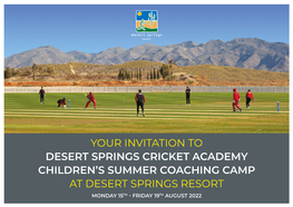 Desert Springs Cricket Academy Children's