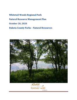 Whitetail Woods Natural Resource Management Plan