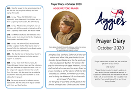 Prayer Diary • October 2020 24Th We Offer Prayer for the Senior Leadership of AGGIE WESTON’S PRAYER the RN, That They May Lead Selflessly and with Clarity of Thought
