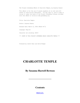 Charlotte Temple, by Susanna Rowson
