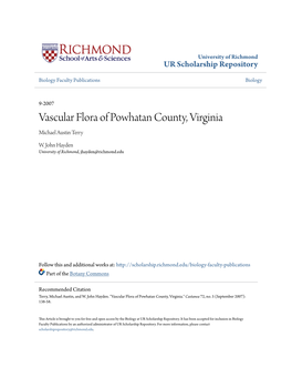 Vascular Flora of Powhatan County, Virginia Michael Austin Terry