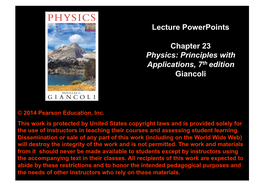 Lecture Powerpoints Chapter 23 Physics: Principles with Applications, 7Th Edition Giancoli