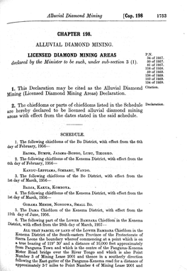 The Alluvial Diamond Mining Ordinance, 1956