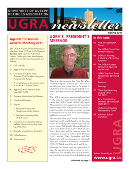 UGRA Newsletter 2011 Spring