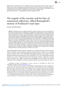 Alfred Benninghoff's Memoir of Ferdinand Count Spee
