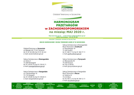 Harmonogram Przetargów. Maj 2020